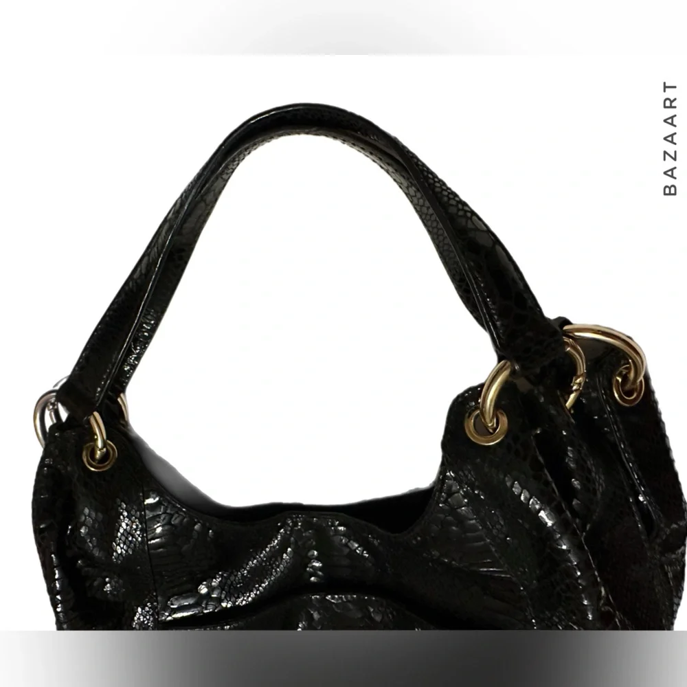 Michael Kors black, reptile print hobo‎ style bag